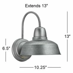 John Timberland Farmhouse Outdoor Wall Light Fixture Urban Barn Galvanized Steel Gooseneck 13" for Exterior House Porch Patio -Outdoor Lighting Official Shop unnamed file 3587