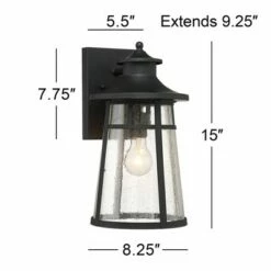 John Timberland Outdoor Wall Light Fixtures Set of 2 Cast Iron Black 15" Clear Seedy Glass for Exterior House Porch Patio Deck 16 John Timberland Outdoor Wall Light Fixtures Set of 2 Cast Iron Black 15" Clear Seedy Glass for Exterior House Porch Patio Deck -Outdoor Lighting Official Shop unnamed file 3605