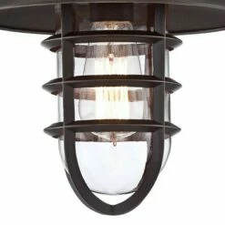John Timberland Industrial Outdoor Barn Light Fixture Handsome Bronze 13 1/4" Clear Glass for Exterior Patio Porch House -Outdoor Lighting Official Shop unnamed file 3609
