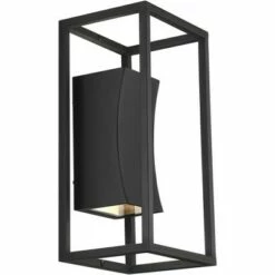 Possini Euro Design Modern Outdoor Wall Light Fixture LED Textured Black Box 14" Sanded Glass Up Down for House Porch Patio Deck -Outdoor Lighting Official Shop unnamed file 3629