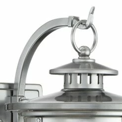 Franklin Iron Works Industrial Outdoor Wall Light Fixture Chrome 11 1/2" Clear Seedy Glass Lantern for Exterior House Porch Patio -Outdoor Lighting Official Shop unnamed file 3638