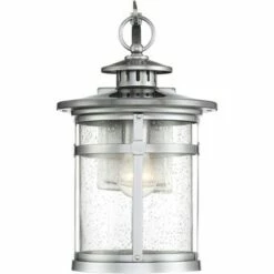 Franklin Iron Works Industrial Outdoor Wall Light Fixture Chrome 11 1/2" Clear Seedy Glass Lantern for Exterior House Porch Patio -Outdoor Lighting Official Shop unnamed file 3639