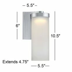 Possini Euro Design Modern Outdoor Wall Light Fixtures Set of 2 LED Silver 10 1/2" Open Bottom Frosted Glass for House Porch Patio 9 Possini Euro Design Modern Outdoor Wall Light Fixtures Set of 2 LED Silver 10 1/2" Open Bottom Frosted Glass for House Porch Patio -Outdoor Lighting Official Shop unnamed file 3644