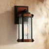 John Timberland Modern Rustic Outdoor Wall Light Fixture Black Aluminum Dark Wood Finish 11 3/4" Clear Glass Exterior House Porch Patio -Outdoor Lighting Official Shop unnamed file 3648