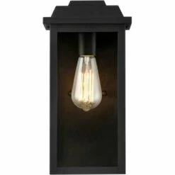 John Timberland Rustic Industrial Outdoor Wall Light Fixture Textured Black Metal 14" Clear Glass for Exterior House Porch Patio -Outdoor Lighting Official Shop unnamed file 3655