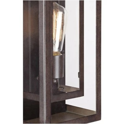 Possini Euro Design Modern Outdoor Wall Light Fixture Bronze Double Box 15 1/2" Clear Glass Exterior House Deck 4 Possini Euro Design Modern Outdoor Wall Light Fixture Bronze Double Box 15 1/2" Clear Glass Exterior House Deck - Image 2