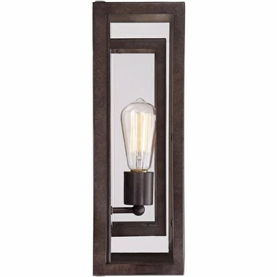Possini Euro Design Modern Outdoor Wall Light Fixture Bronze Double Box 15 1/2" Clear Glass Exterior House Deck 6 Possini Euro Design Modern Outdoor Wall Light Fixture Bronze Double Box 15 1/2" Clear Glass Exterior House Deck - Image 4
