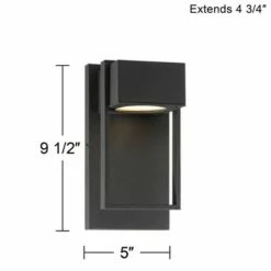 Possini Euro Design Modern Outdoor Wall Light Fixture LED Textured Black 9 1/2" Crystal Diffuser Downlight for Exterior House -Outdoor Lighting Official Shop unnamed file 3681