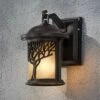 John Timberland Rustic Outdoor Wall Light Fixture Bronze 9 1/2" Tree Etched Glass Sconce for Exterior House Deck Patio Porch Lighting -Outdoor Lighting Official Shop unnamed file 3682