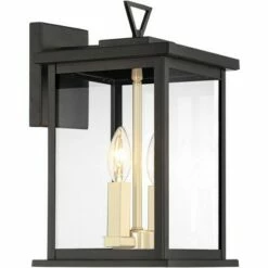 Possini Euro Design Modern Outdoor Wall Light Fixture Black Gold 14" Clear Glass for Exterior House Porch Patio Deck 10 Possini Euro Design Modern Outdoor Wall Light Fixture Black Gold 14" Clear Glass for Exterior House Porch Patio Deck -Outdoor Lighting Official Shop unnamed file 3708