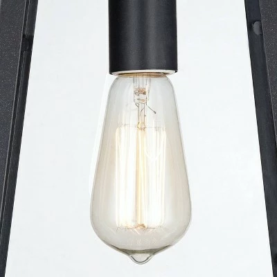 John Timberland Industrial Outdoor Wall Light Fixtures Set of 2 Mystic Black 13" Clear Glass Edison Bulb for House Porch Patio 4 John Timberland Industrial Outdoor Wall Light Fixtures Set of 2 Mystic Black 13" Clear Glass Edison Bulb for House Porch Patio - Image 2