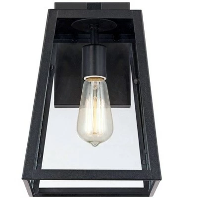 John Timberland Industrial Outdoor Wall Light Fixtures Set of 2 Mystic Black 13" Clear Glass Edison Bulb for House Porch Patio 7 John Timberland Industrial Outdoor Wall Light Fixtures Set of 2 Mystic Black 13" Clear Glass Edison Bulb for House Porch Patio - Image 5