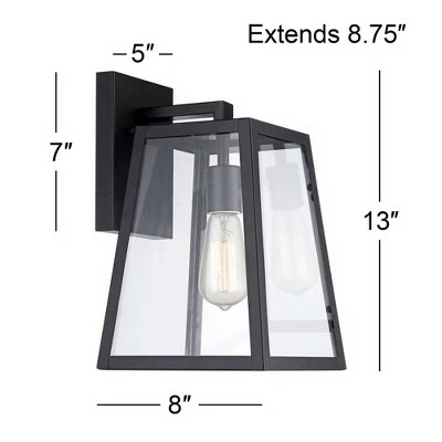 John Timberland Industrial Outdoor Wall Light Fixtures Set of 2 Mystic Black 13" Clear Glass Edison Bulb for House Porch Patio 9 John Timberland Industrial Outdoor Wall Light Fixtures Set of 2 Mystic Black 13" Clear Glass Edison Bulb for House Porch Patio - Image 7