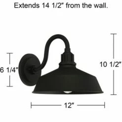 Franklin Iron Works Rustic Outdoor Wall Light Fixture Urban Barn Black Aluminum 10 1/2" for Exterior House Porch Patio Deck -Outdoor Lighting Official Shop unnamed file 3753