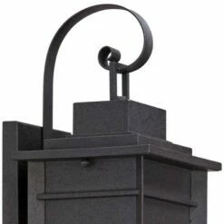 Franklin Iron Works Traditional Outdoor Wall Light Fixture Lantern Black Specked Gray 17" Clear Glass Panels for House Porch Patio -Outdoor Lighting Official Shop unnamed file 3756