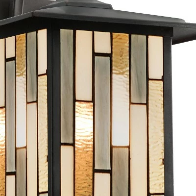 11.75" Stained Glass 1-Light Prairie Style Outdoor Wall Lantern Sconce Oil-Rubbed Bronze - River of Goods 7 11.75" Stained Glass 1-Light Prairie Style Outdoor Wall Lantern Sconce Oil-Rubbed Bronze - River of Goods - Image 5