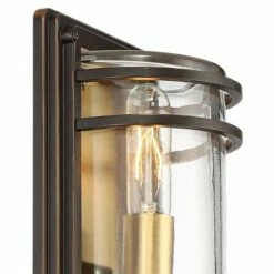 John Timberland Modern Outdoor Wall Sconce Fixture Bronze and Warm Brass 16" Clear Glass for Exterior House Porch Patio Deck -Outdoor Lighting Official Shop unnamed file 3805