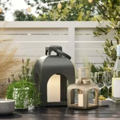 Outdoor Lighting Official Shop 31 Cast Metal Outdoor Lantern Pillar Candle Holder Gold - Smith & Hawken™