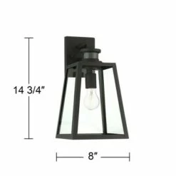 John Timberland Modern Industrial Outdoor Wall Light Fixture Black 14 3/4" Clear Glass Dusk to Dawn Motion Sensor for Porch Patio -Outdoor Lighting Official Shop unnamed file 3824
