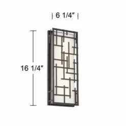 Possini Euro Design Modern Outdoor LED Wall Light Designer Lines Bronze Exterior 6 1/4" High Fixture for House Patio Porch -Outdoor Lighting Official Shop unnamed file 3831