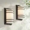 John Timberland Modern Outdoor Wall Light Fixtures Set of 2 Oil Rubbed Bronze 11" LED Opal Glass Shade Exterior House Porch Patio -Outdoor Lighting Official Shop unnamed file 3832