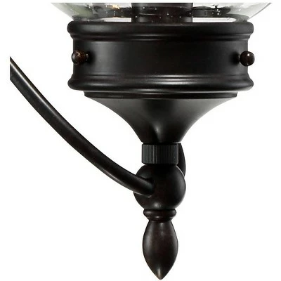 Franklin Iron Works Outdoor Wall Light Fixture LED Dimmable Bronze 26 3/4" Clear Seedy Glass for Exterior House Porch Patio 6 Franklin Iron Works Outdoor Wall Light Fixture LED Dimmable Bronze 26 3/4" Clear Seedy Glass for Exterior House Porch Patio - Image 4