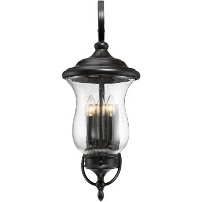 Franklin Iron Works Outdoor Wall Light Fixture LED Dimmable Bronze 26 3/4" Clear Seedy Glass for Exterior House Porch Patio 7 Franklin Iron Works Outdoor Wall Light Fixture LED Dimmable Bronze 26 3/4" Clear Seedy Glass for Exterior House Porch Patio - Image 5