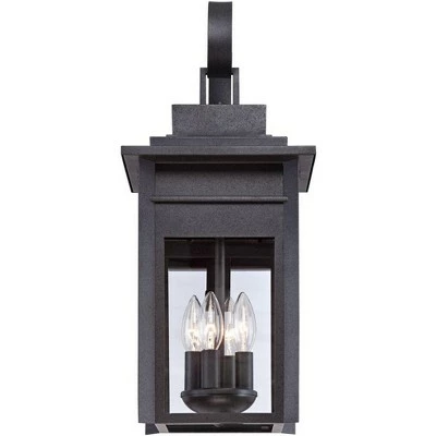 Franklin Iron Works Traditional Outdoor Wall Light Fixture Black Specked Gray Carriage 21" Clear Glass for Exterior Patio Porch 4 Franklin Iron Works Traditional Outdoor Wall Light Fixture Black Specked Gray Carriage 21" Clear Glass for Exterior Patio Porch - Image 2
