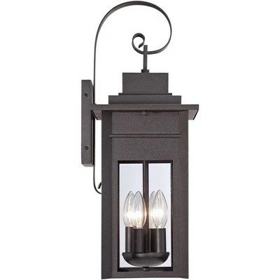 Franklin Iron Works Traditional Outdoor Wall Light Fixture Black Specked Gray Carriage 21" Clear Glass for Exterior Patio Porch 6 Franklin Iron Works Traditional Outdoor Wall Light Fixture Black Specked Gray Carriage 21" Clear Glass for Exterior Patio Porch - Image 4