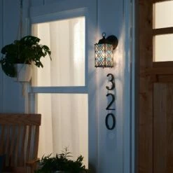 10.25" 1-Light Traditional Satin Outdoor Stained Glass Lantern Wall Sconce Black - River of Goods -Outdoor Lighting Official Shop unnamed file 3865