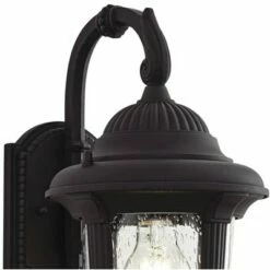 John Timberland Traditional Outdoor Wall Light Fixture Carriage Style Black 14 1/2" Clear Seeded Glass for Exterior House Porch -Outdoor Lighting Official Shop unnamed file 3876