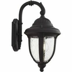 John Timberland Traditional Outdoor Wall Light Fixture Carriage Style Black 14 1/2" Clear Seeded Glass for Exterior House Porch -Outdoor Lighting Official Shop unnamed file 3879