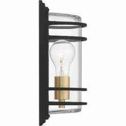 John Timberland Modern Industrial Outdoor Wall Light Fixture Black Brass 11" Clear Glass Exterior House Porch Patio Outside Deck 12 John Timberland Modern Industrial Outdoor Wall Light Fixture Black Brass 11" Clear Glass Exterior House Porch Patio Outside Deck -Outdoor Lighting Official Shop unnamed file 3885