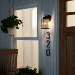 10.25" Stained Glass 1-Light Prairie Style Outdoor Lantern Wall Sconce - River of Goods -Outdoor Lighting Official Shop unnamed file 3889