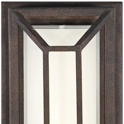 Possini Euro Design Modern Outdoor Wall Light Fixture LED Painted Bronze Geometric 12" White Etched Glass for Exterior House Porch 4 Possini Euro Design Modern Outdoor Wall Light Fixture LED Painted Bronze Geometric 12" White Etched Glass for Exterior House Porch - Image 2