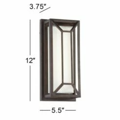 Possini Euro Design Modern Outdoor Wall Light Fixture LED Painted Bronze Geometric 12" White Etched Glass for Exterior House Porch 11 Possini Euro Design Modern Outdoor Wall Light Fixture LED Painted Bronze Geometric 12" White Etched Glass for Exterior House Porch -Outdoor Lighting Official Shop unnamed file 3926
