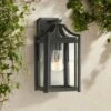Franklin Iron Works Rustic Farmhouse Outdoor Wall Light Fixture Black 12 1/2" Clear Beveled Glass Exterior House Porch Patio Deck -Outdoor Lighting Official Shop unnamed file 3933