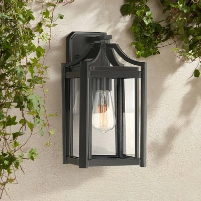 Franklin Iron Works Rustic Farmhouse Outdoor Wall Light Fixture Black 12 1/2" Clear Beveled Glass Exterior House Porch Patio Deck 3 Franklin Iron Works Rustic Farmhouse Outdoor Wall Light Fixture Black 12 1/2" Clear Beveled Glass Exterior House Porch Patio Deck