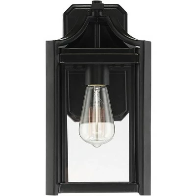 Franklin Iron Works Rustic Farmhouse Outdoor Wall Light Fixture Black 12 1/2" Clear Beveled Glass Exterior House Porch Patio Deck 5 Franklin Iron Works Rustic Farmhouse Outdoor Wall Light Fixture Black 12 1/2" Clear Beveled Glass Exterior House Porch Patio Deck - Image 3