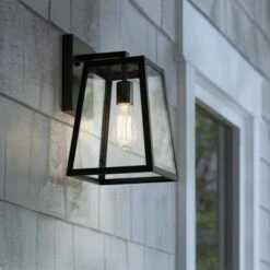 John Timberland Modern Outdoor Wall Light Fixture Black 13" Clear Glass Edison style bulb for Exterior House Porch Patio -Outdoor Lighting Official Shop unnamed file 3952