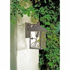Franklin Iron Works Country Cottage Wall Light Fixture French Bronze Leaf and Vine Motif 12 1/2" Clear Seedy Glass for House Porch -Outdoor Lighting Official Shop unnamed file 3967