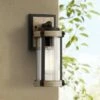 John Timberland Rustic Outdoor Wall Light Fixture Black Metal Gray Wood Finish 11 3/4" Clear Glass Exterior House Porch Patio Deck Garage -Outdoor Lighting Official Shop unnamed file 3968