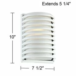 John Timberland Modern Outdoor Wall Light Fixture Sleek White Banded Grid 10" Frosted Glass for Exterior House Porch Patio Deck -Outdoor Lighting Official Shop unnamed file 3979