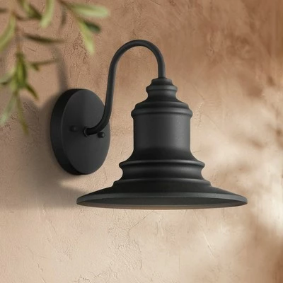 Possini Euro Design Industrial Farmhouse Outdoor Barn Light Fixture Textured Black 9 1/2" for Exterior House Porch Patio Deck 3 Possini Euro Design Industrial Farmhouse Outdoor Barn Light Fixture Textured Black 9 1/2" for Exterior House Porch Patio Deck