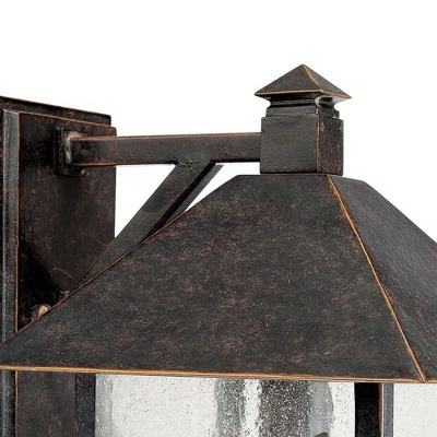 Franklin Iron Works Country Cottage Outdoor Wall Fixture French Bronze Leaf and Vine Motif 15" Clear Seedy Glass for House Porch 3 Franklin Iron Works Country Cottage Outdoor Wall Fixture French Bronze Leaf and Vine Motif 15" Clear Seedy Glass for House Porch - Image 2