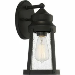 Franklin Iron Works Industrial Outdoor Wall Light Fixture Sand Black Metal 13 1/4" Clear Seedy Glass Exterior House Porch Patio -Outdoor Lighting Official Shop unnamed file 3993