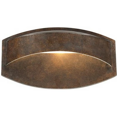 Possini Euro Design Modern Outdoor Wall Light Fixture Halogen Bronze 11" Wide Eyebrow Dark Sky for Exterior House Porch Patio Deck 5 Possini Euro Design Modern Outdoor Wall Light Fixture Halogen Bronze 11" Wide Eyebrow Dark Sky for Exterior House Porch Patio Deck - Image 3
