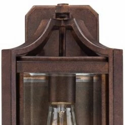 Franklin Iron Works Rustic Farmhouse Outdoor Wall Light Fixture Bronze 12 1/2" Clear Beveled Glass Panel for Exterior House Porch -Outdoor Lighting Official Shop unnamed file 4036