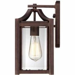 Franklin Iron Works Rustic Farmhouse Outdoor Wall Light Fixture Bronze 12 1/2" Clear Beveled Glass Panel for Exterior House Porch -Outdoor Lighting Official Shop unnamed file 4038