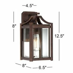 Franklin Iron Works Rustic Farmhouse Outdoor Wall Light Fixture Bronze 12 1/2" Clear Beveled Glass Panel for Exterior House Porch -Outdoor Lighting Official Shop unnamed file 4039